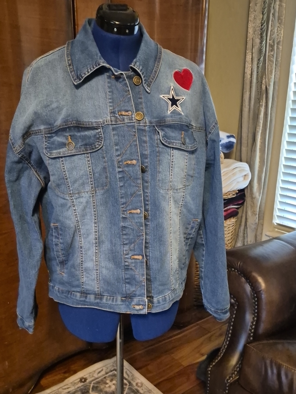 NFL Dallaa Cowboys Ballistic Sz.XLT.()Blue Denim Tri Blend Jacket#3002D